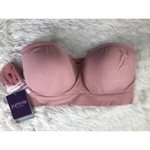 Women's Peyton Seamless Wire Free Strapless Convertible Bra Blush pink Medium